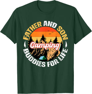 Dad and Son Camping Buddies for Life Family Matching Camping T-Shirt - T-Shirt | Forest