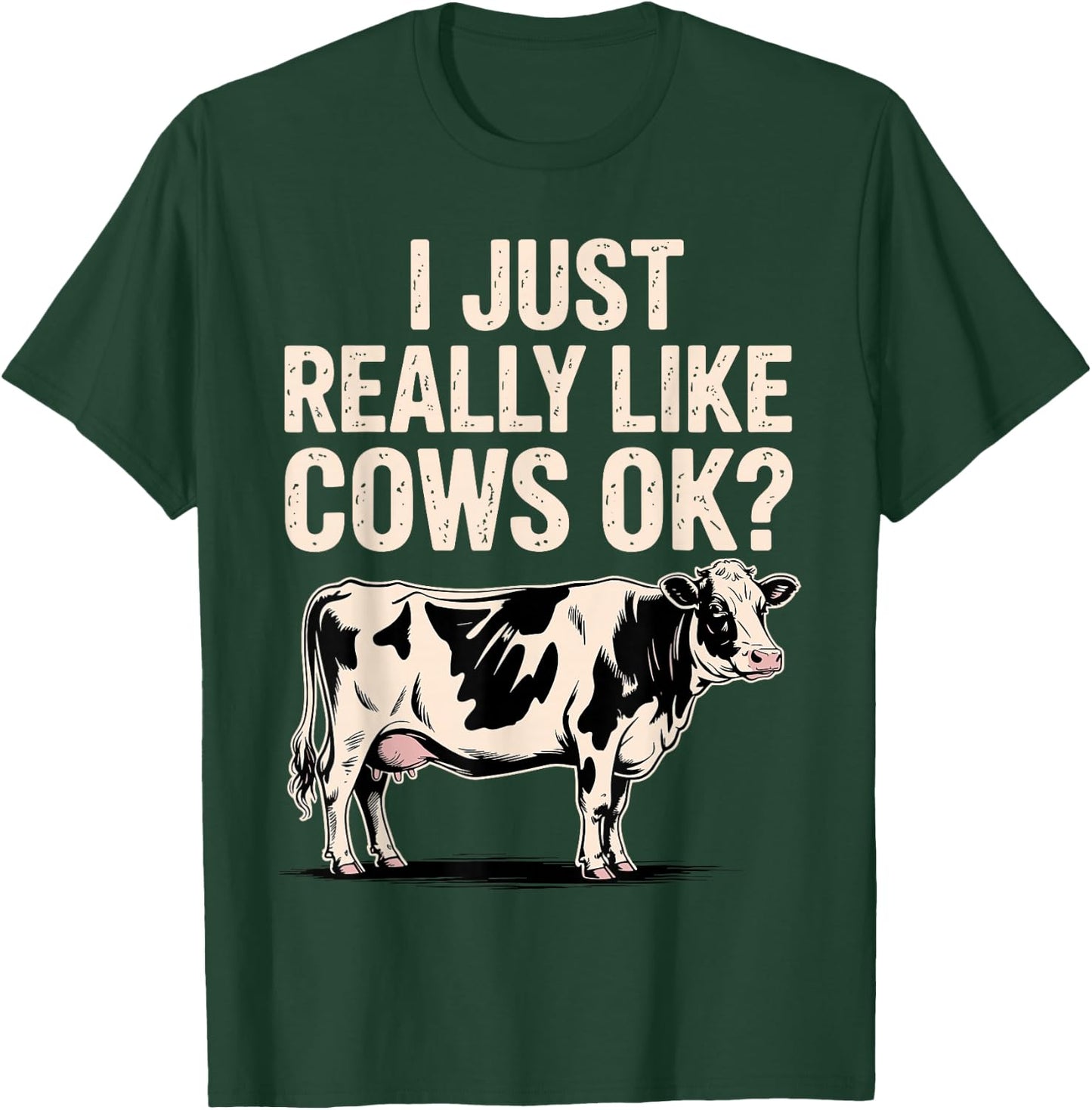 Funny Cow Design Women Kids Dairy Cattle Cow Lovers T-Shirt - T-Shirt | Forest