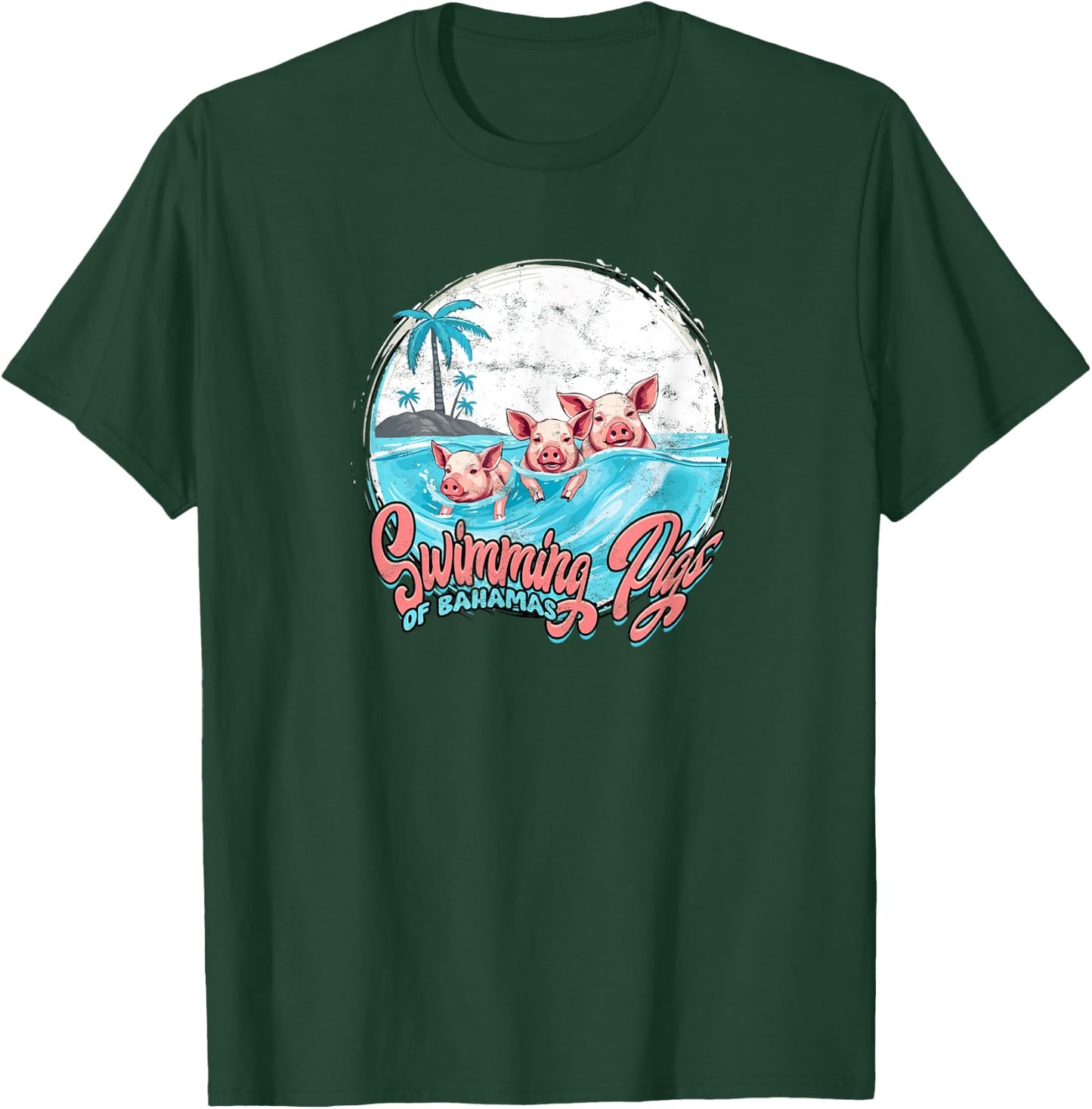 Swimming Pigs Bahamas - Fun T-Shirt - T-Shirt | Forest