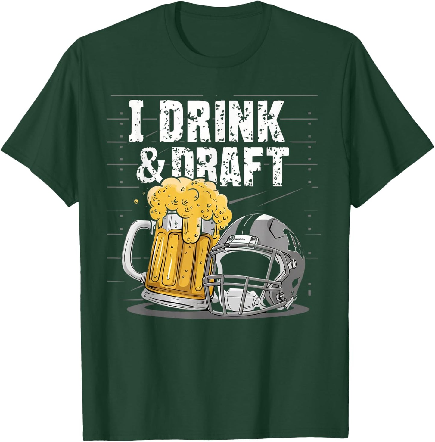 Fantasy Football Party Draft Beer Sipping T-Shirt - T-Shirt | Forest