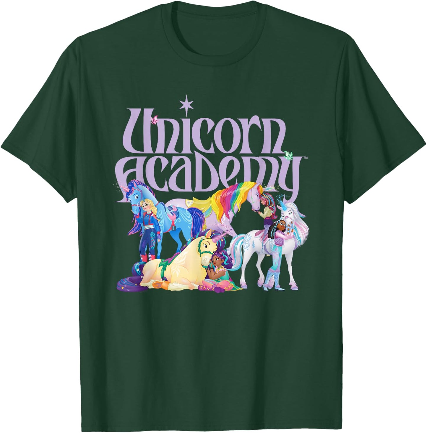 Rider and Unicorns , black T-Shirt - T-Shirt | Forest