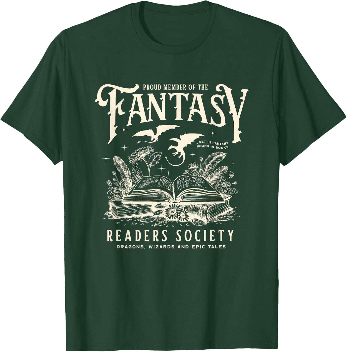 Fantasy Readers Society Romance Readers Romantasy Reading T-Shirt - T-Shirt | Forest