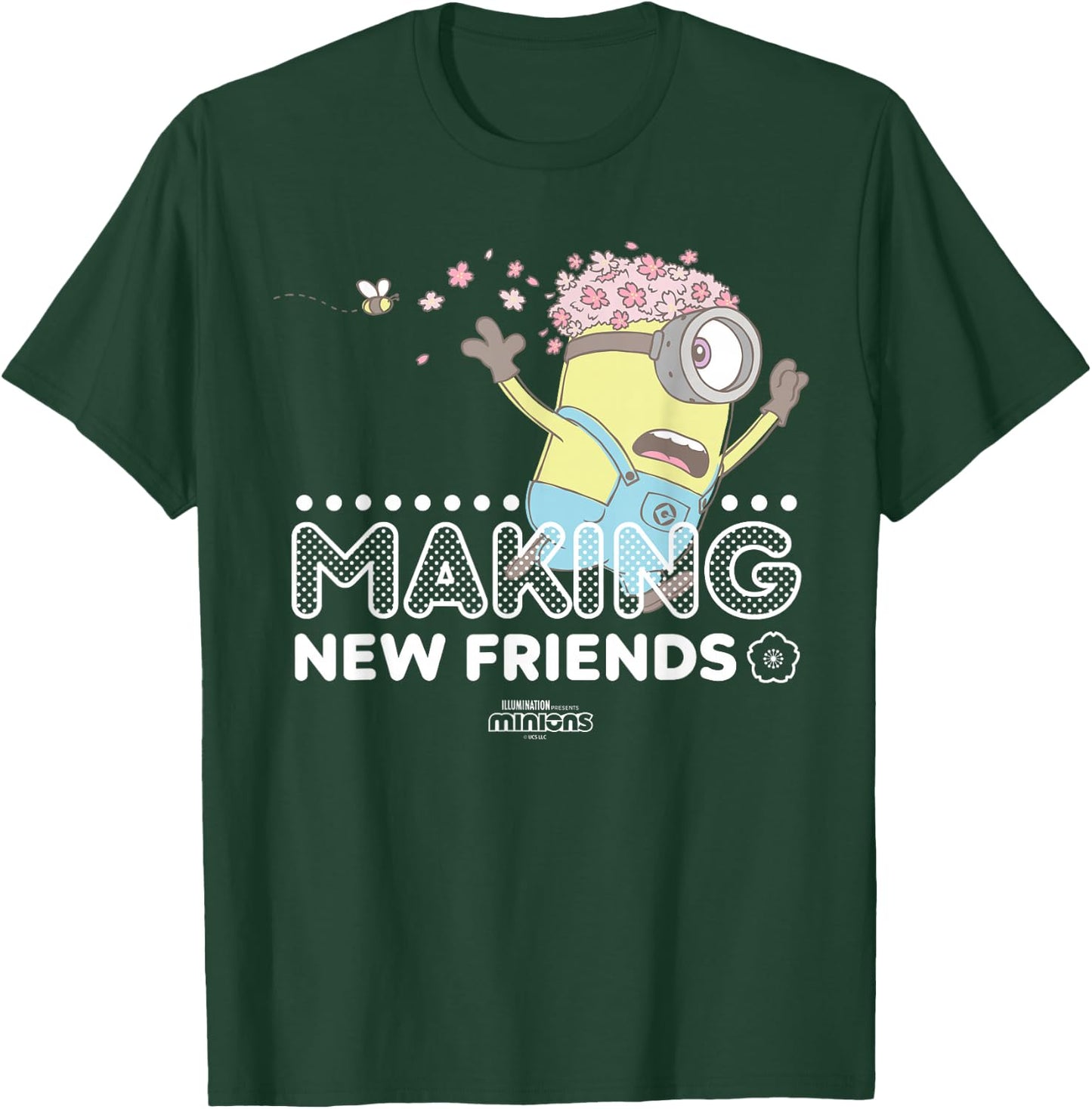 Minions Stuart and Bees Making New Friends T-Shirt - T-Shirt | Forest