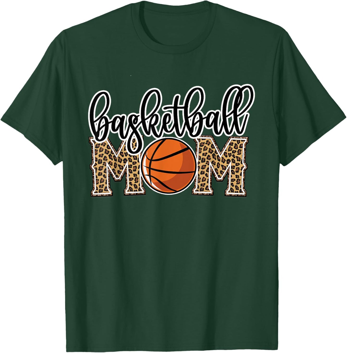 Basketball Mom Leopard Print Cheetah Proud Mom Sport T-Shirt - T-Shirt | Forest