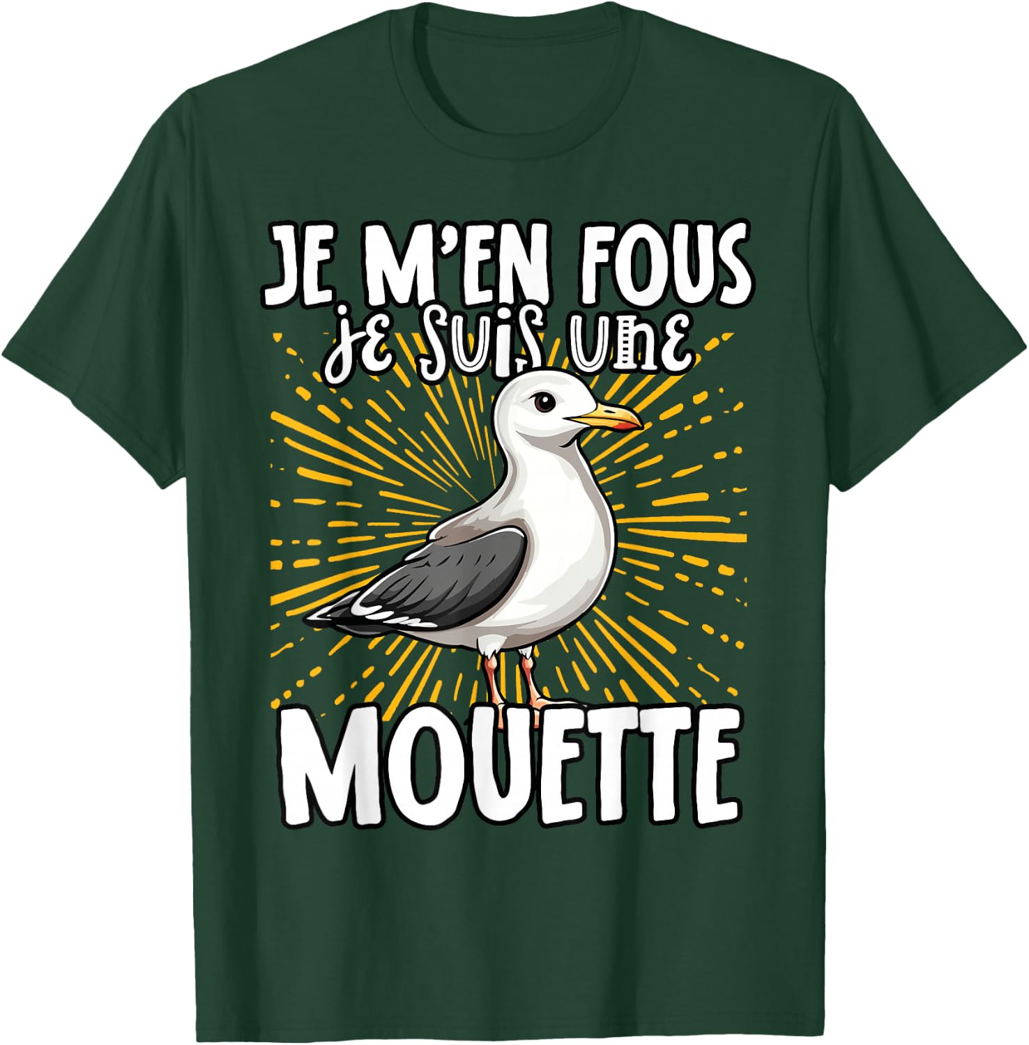 Je M'en Fous Je Suis Une Mouette Mignonne , Black, S T-Shirt - T-Shirt | Forest