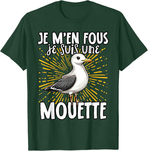 Je M'en Fous Je Suis Une Mouette Mignonne , Black, S T-Shirt - T-Shirt | Forest