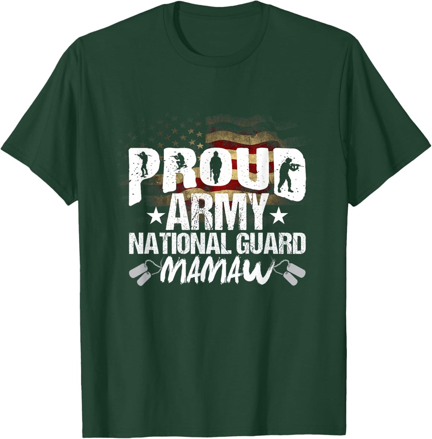 Proud Army National Guard Mamaw Veteran On 4th July T-Shirt - T-Shirt | Forest