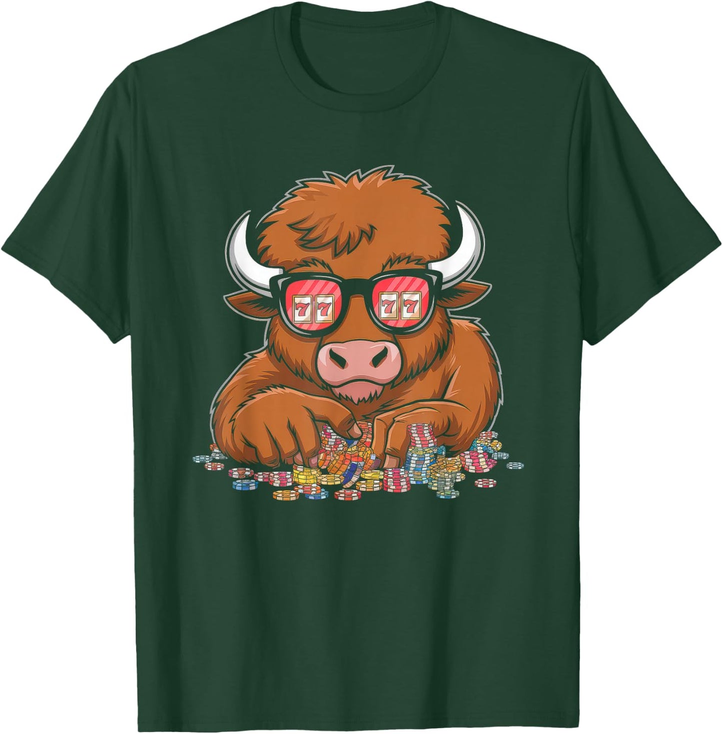 Lucky Buffalo Casino Slot Machine Gambling Gift Gambler T-Shirt - T-Shirt | Forest