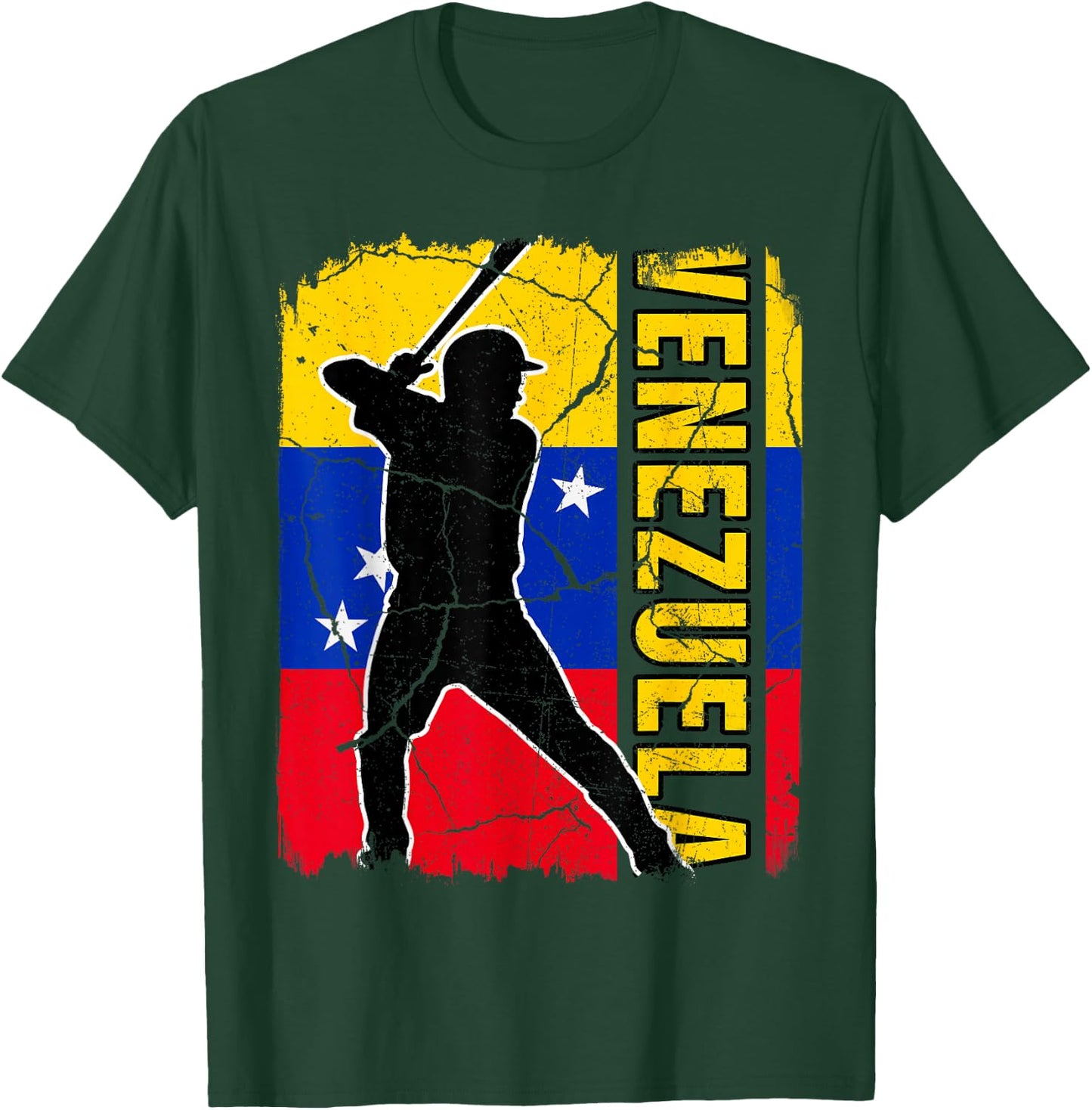 Venezuelan Baseball Player Venezuela Flag Baseball Fans T-Shirt - T-Shirt | Forest