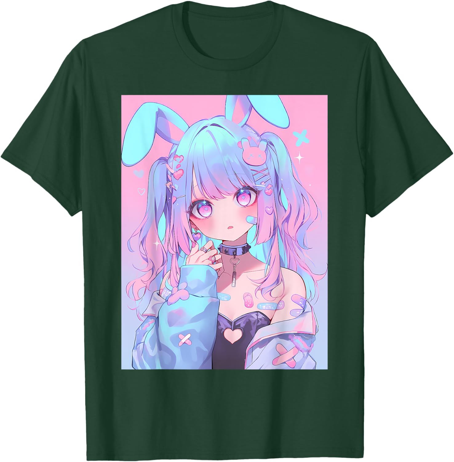 Kawaii Anime Bunny Rabbit Girl Manga T-Shirt - T-Shirt | Forest