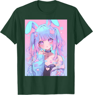 Kawaii Anime Bunny Rabbit Girl Manga T-Shirt - T-Shirt | Forest