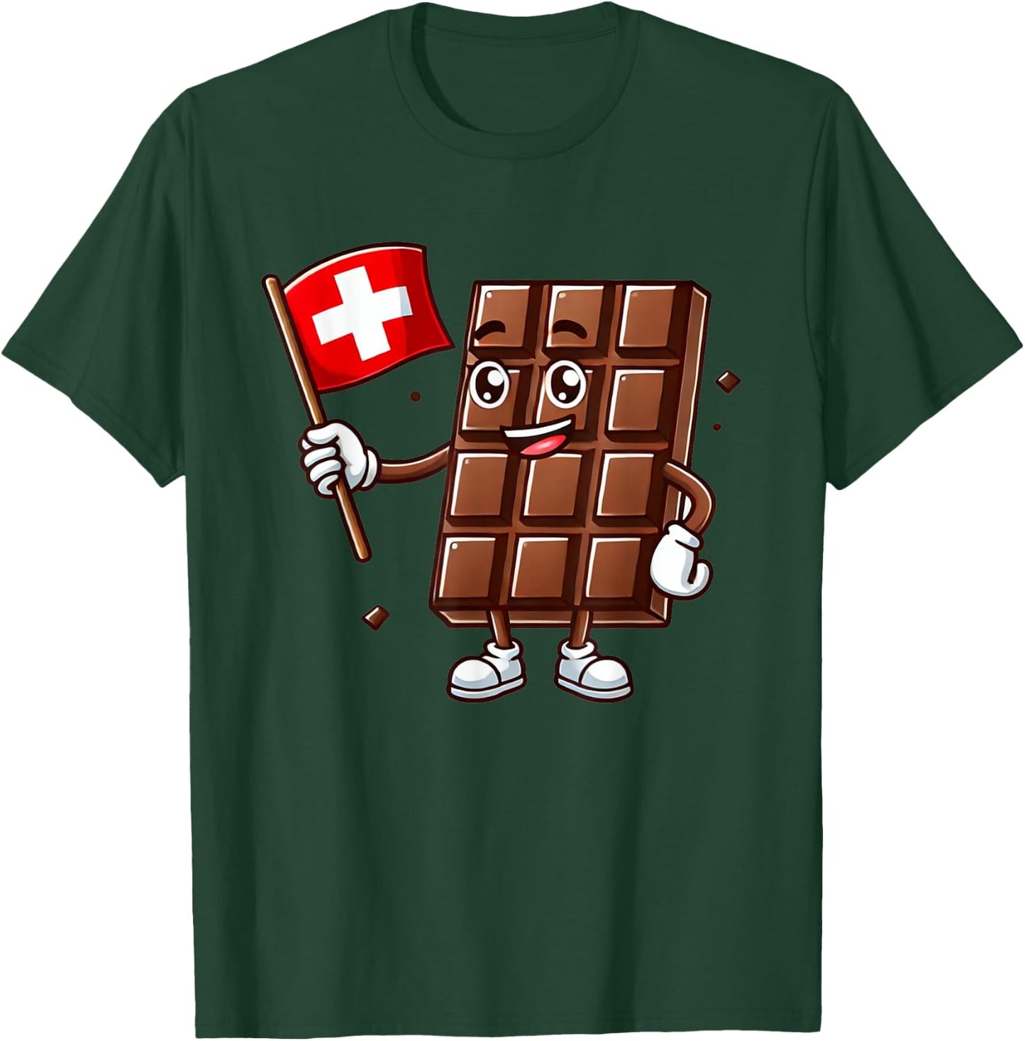 Barre de chocolat mignonne avec drapeau suisse suisse bonbon T-Shirt - T-Shirt | Forest