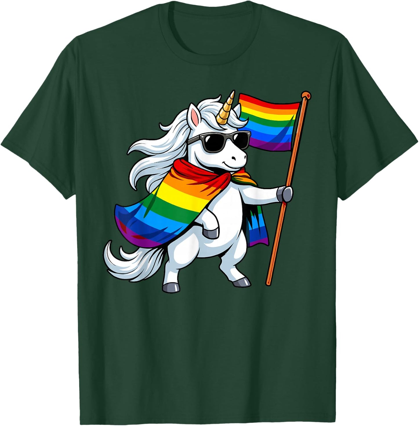 Einhorn-LGBTQ-Preismonat T-Shirt - T-Shirt | Forest