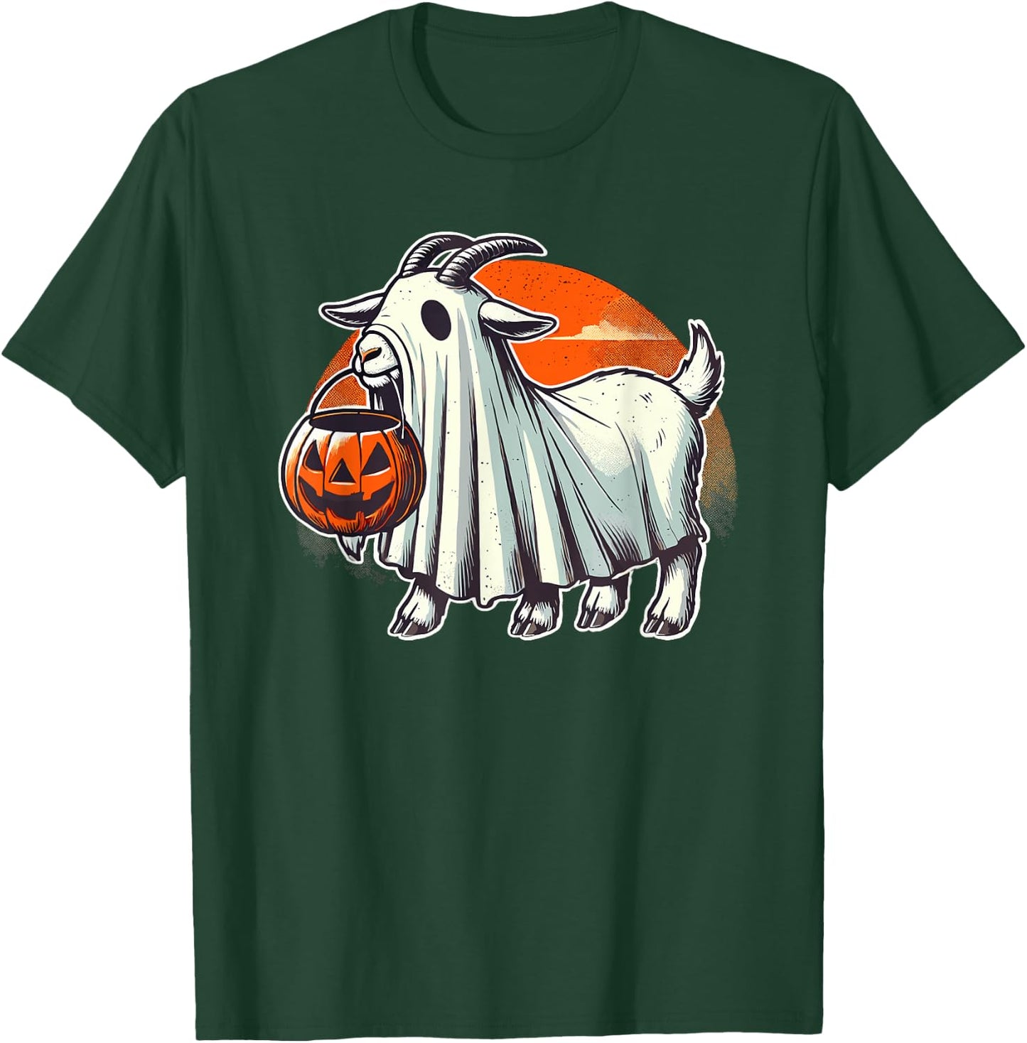 Cute Goat Ghost Pun Meme Trick or Treat Funny Halloween T-Shirt - T-Shirt | Forest