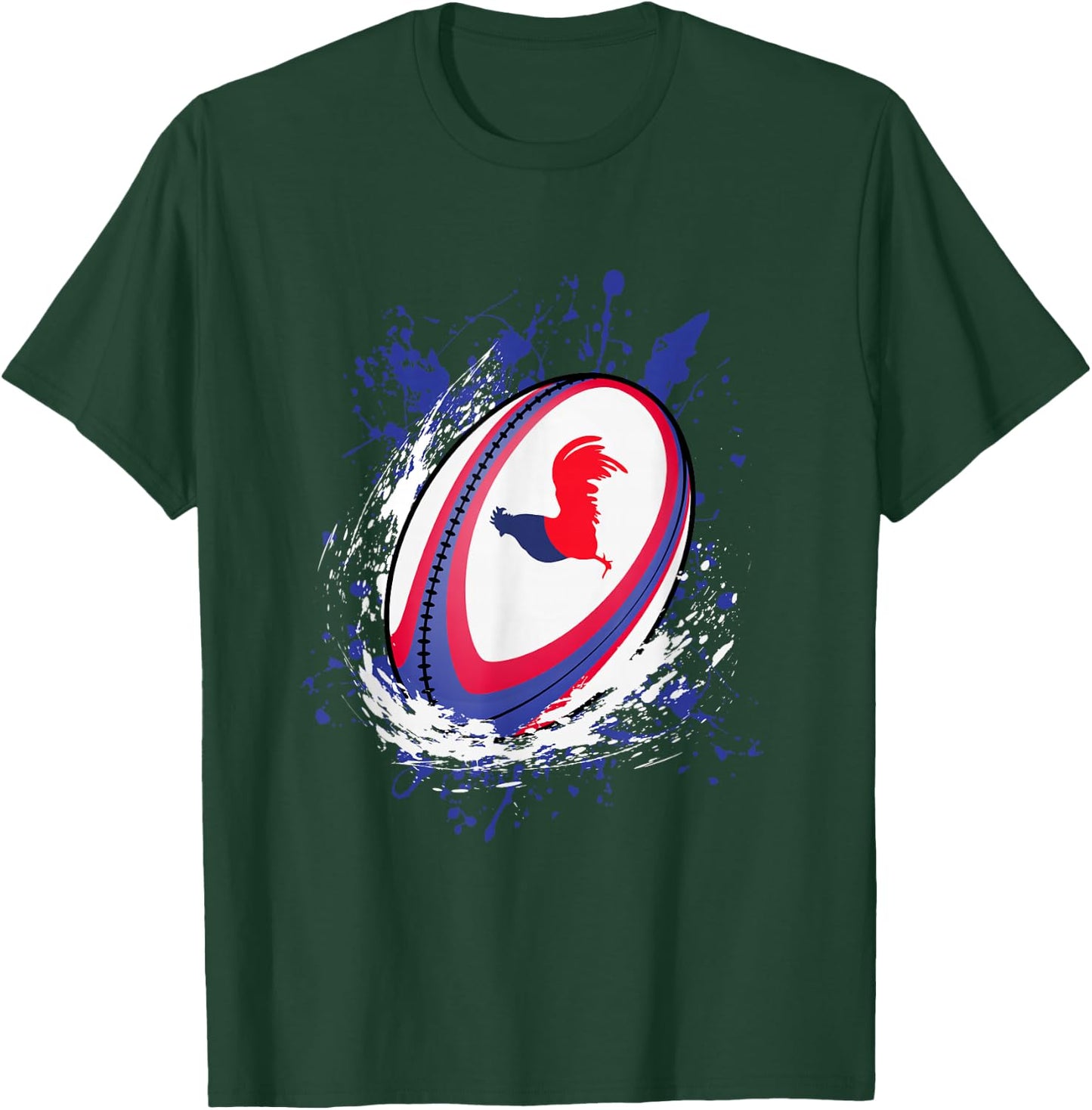 Rugby Shirt Player Child Man Flag Rooster Men Women T-Shirt - T-Shirt | Forest