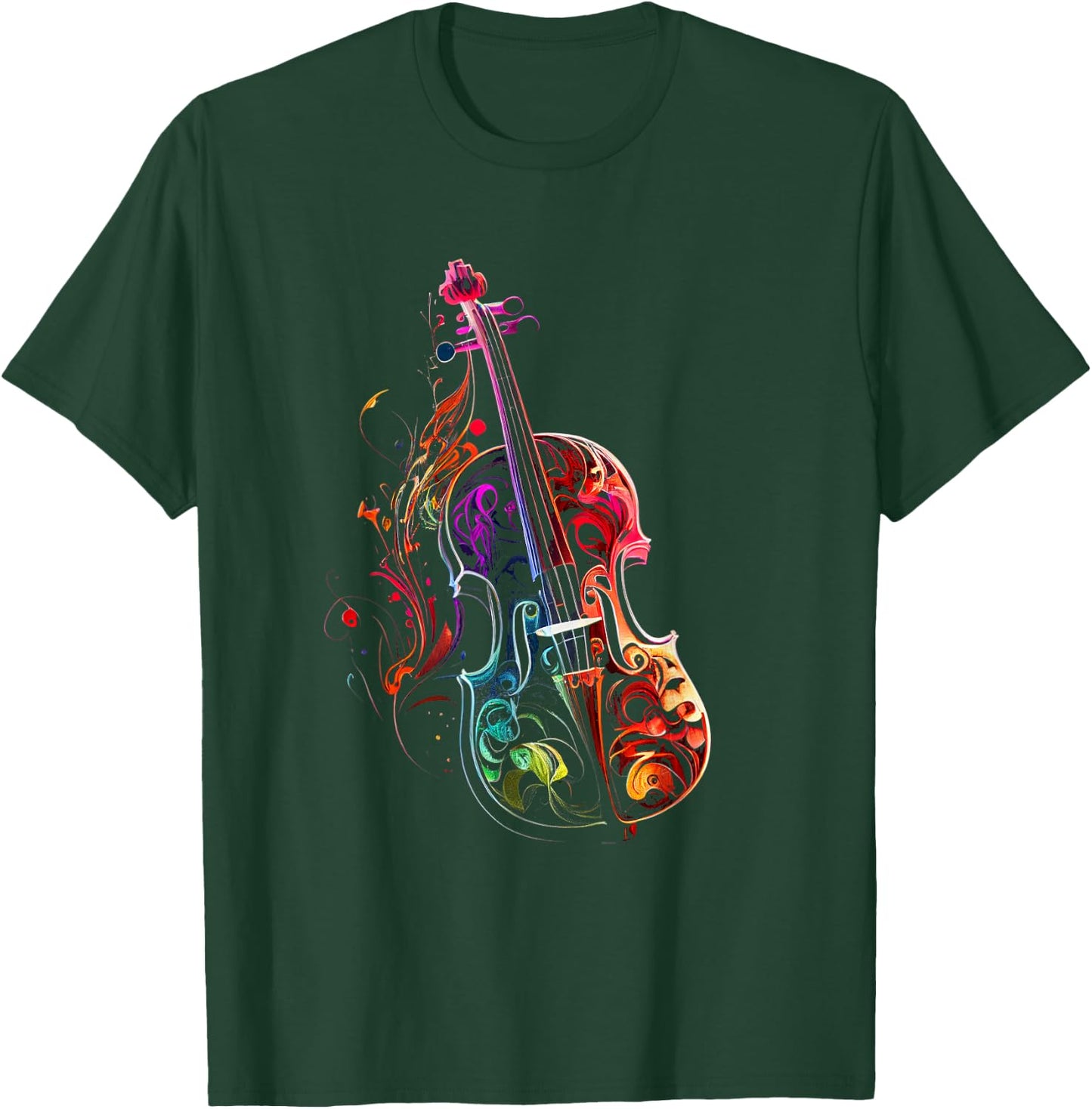 Geigen Farben Bunte Geige Violine Geschenk für Violinisten T-Shirt - T-Shirt | Forest
