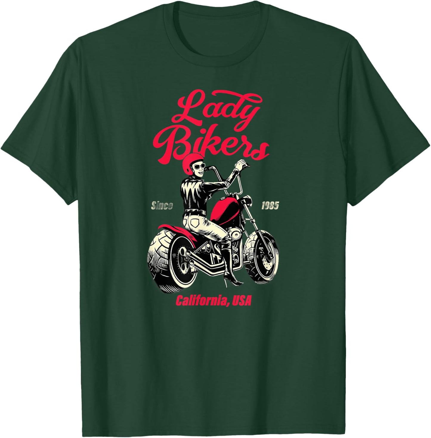 Bike Queen: Reiten wie ein Boss! Lady Biker Power T-Shirt - T-Shirt | Forest
