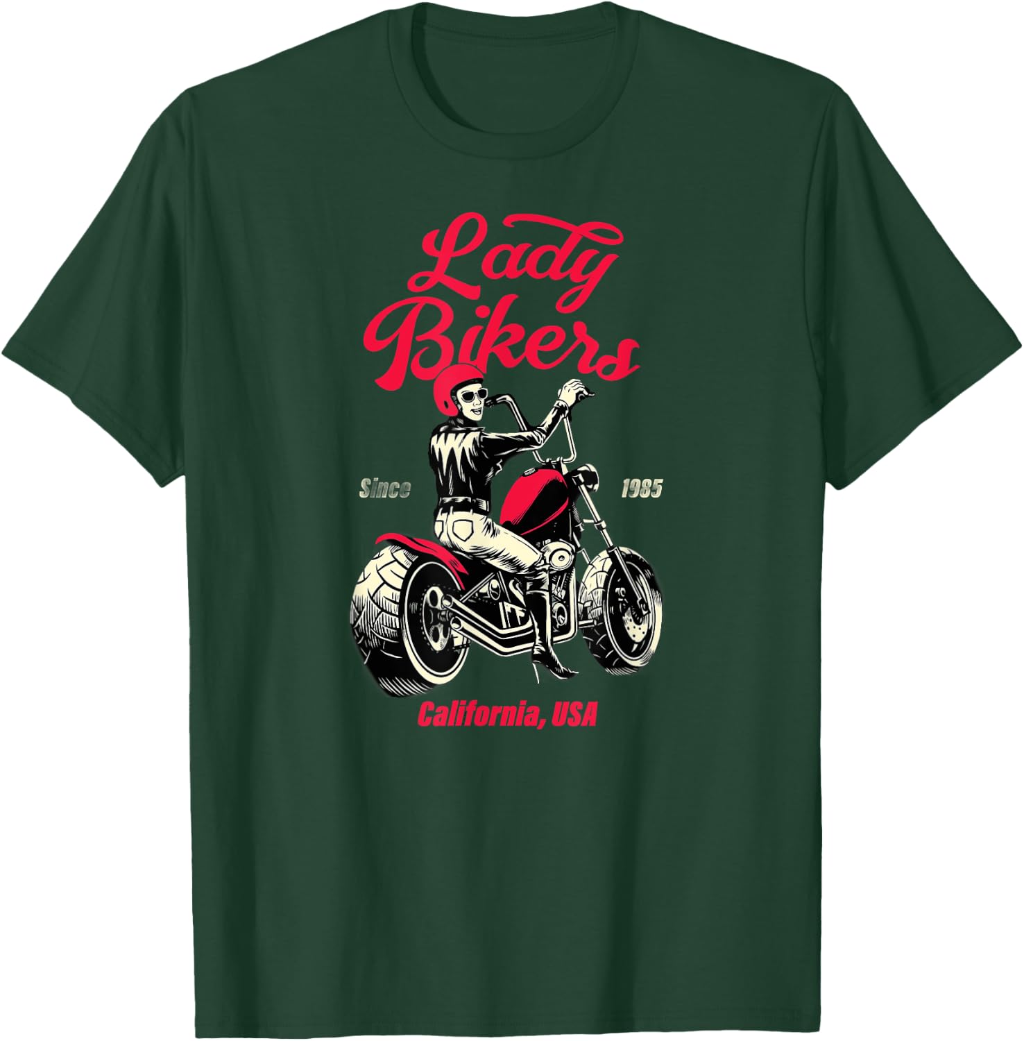 Bike Queen: Reiten wie ein Boss! Lady Biker Power T-Shirt - T-Shirt | Forest