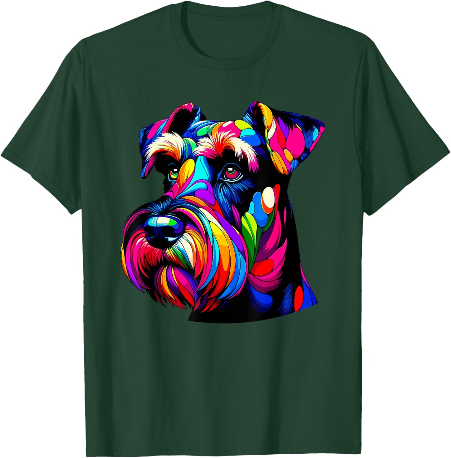 Colorful Pop Art Giant Schnauzer Schnauzers T-Shirt - T-Shirt | Forest