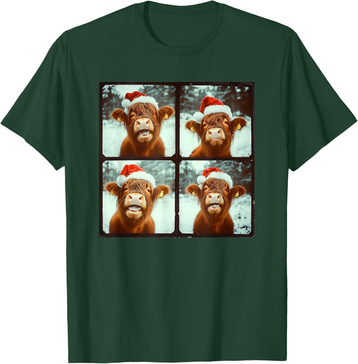 Love Cows Xmas Cow Lover Winter Highland Cow Christmas T-Shirt - T-Shirt | Forest