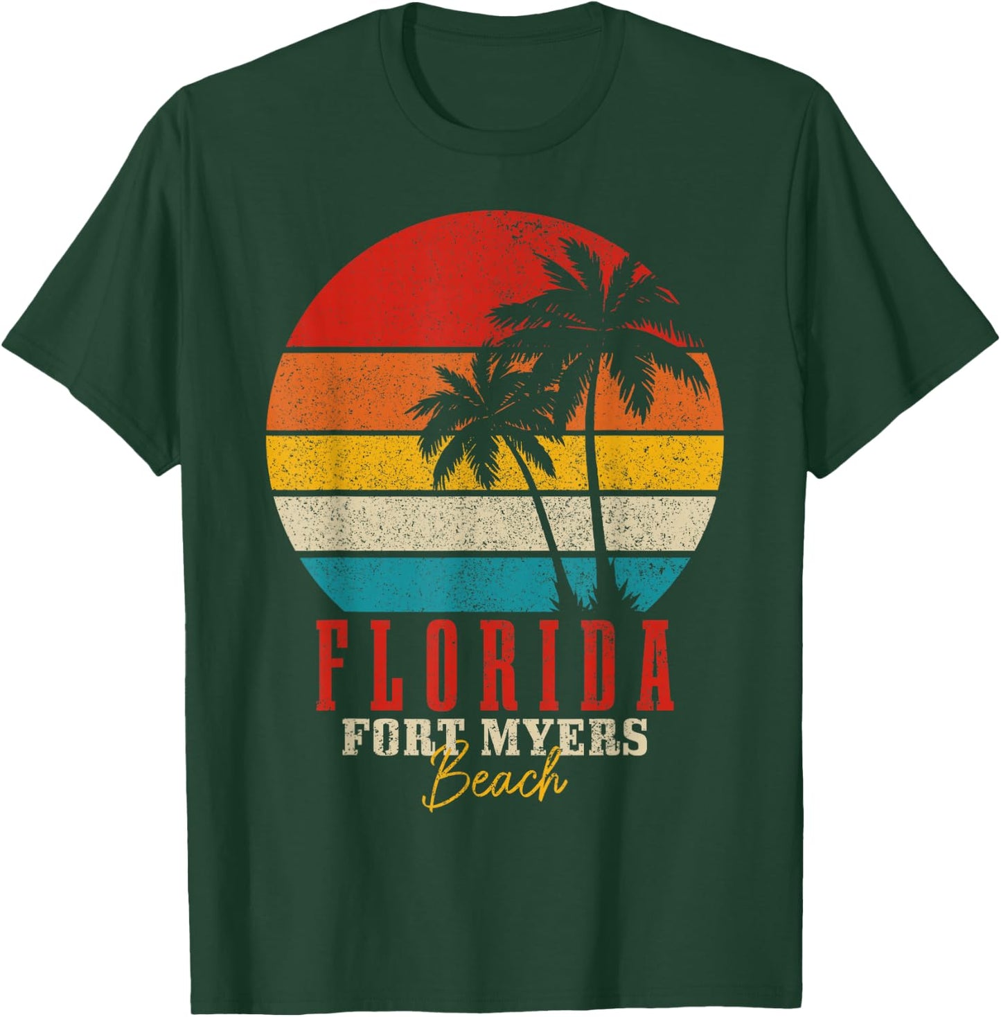 Fort Myers Beach Florida Vintage USA America Souvenir T-Shirt - T-Shirt | Forest
