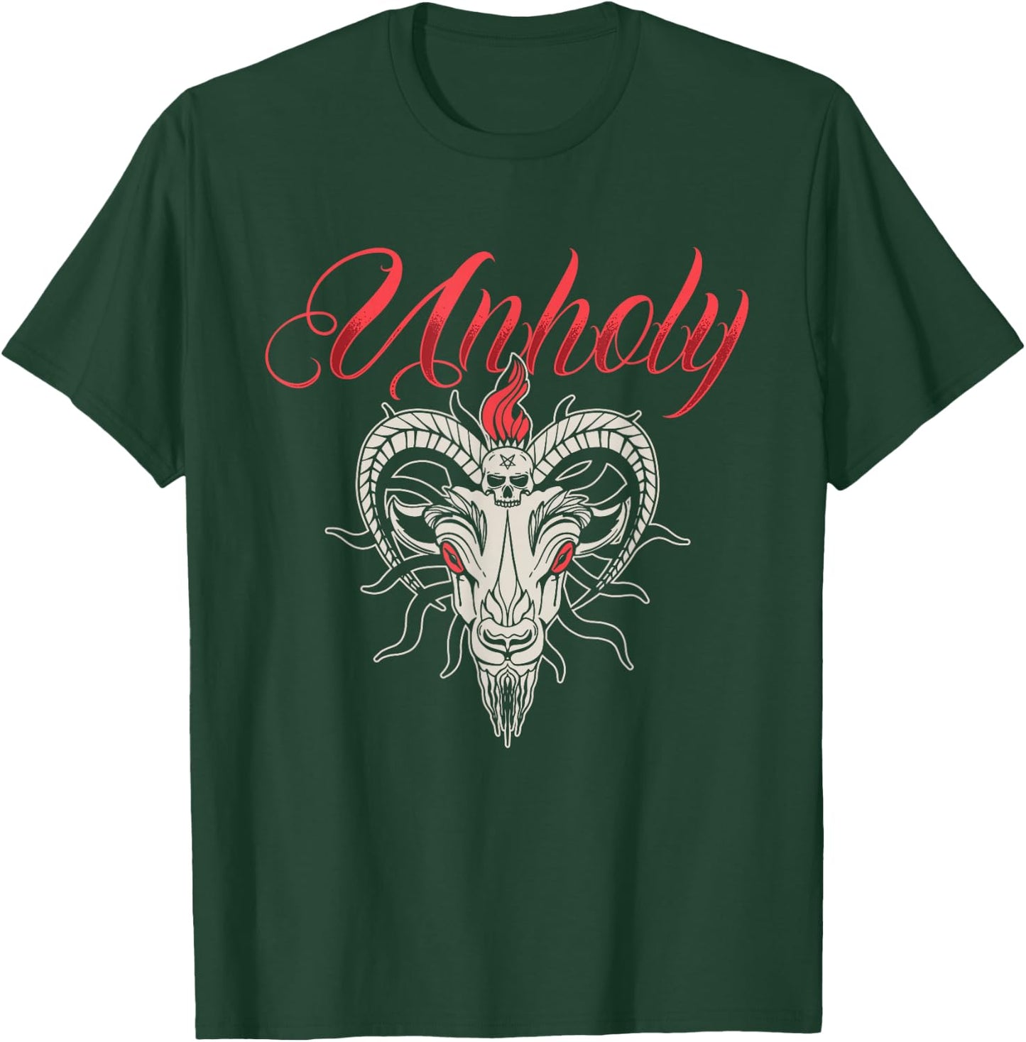 Unholy | Goat Hell | Satan Demon T-Shirt - T-Shirt | Forest
