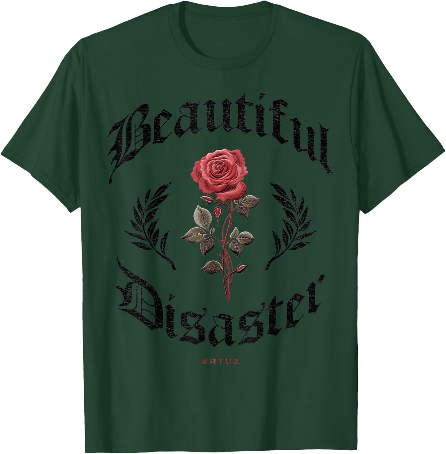 Hip Hop Y2K Vintage Hipster Edgy Urban Streetwear Rose T-Shirt - T-Shirt | Forest