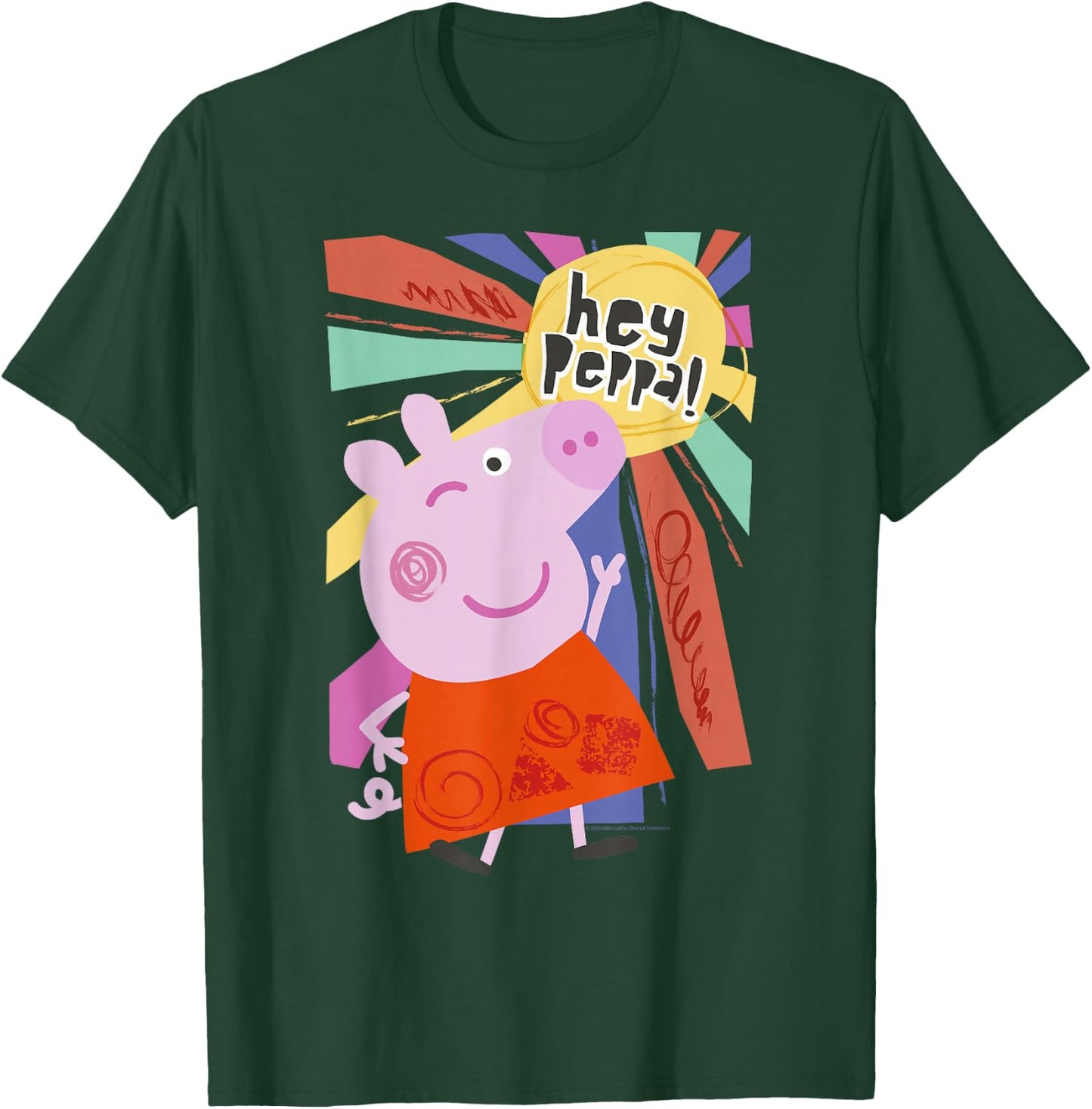 Peppa Pig Hey Peppa Colorful Sunshine Striking Pose Portrait T-Shirt - T-Shirt | Forest