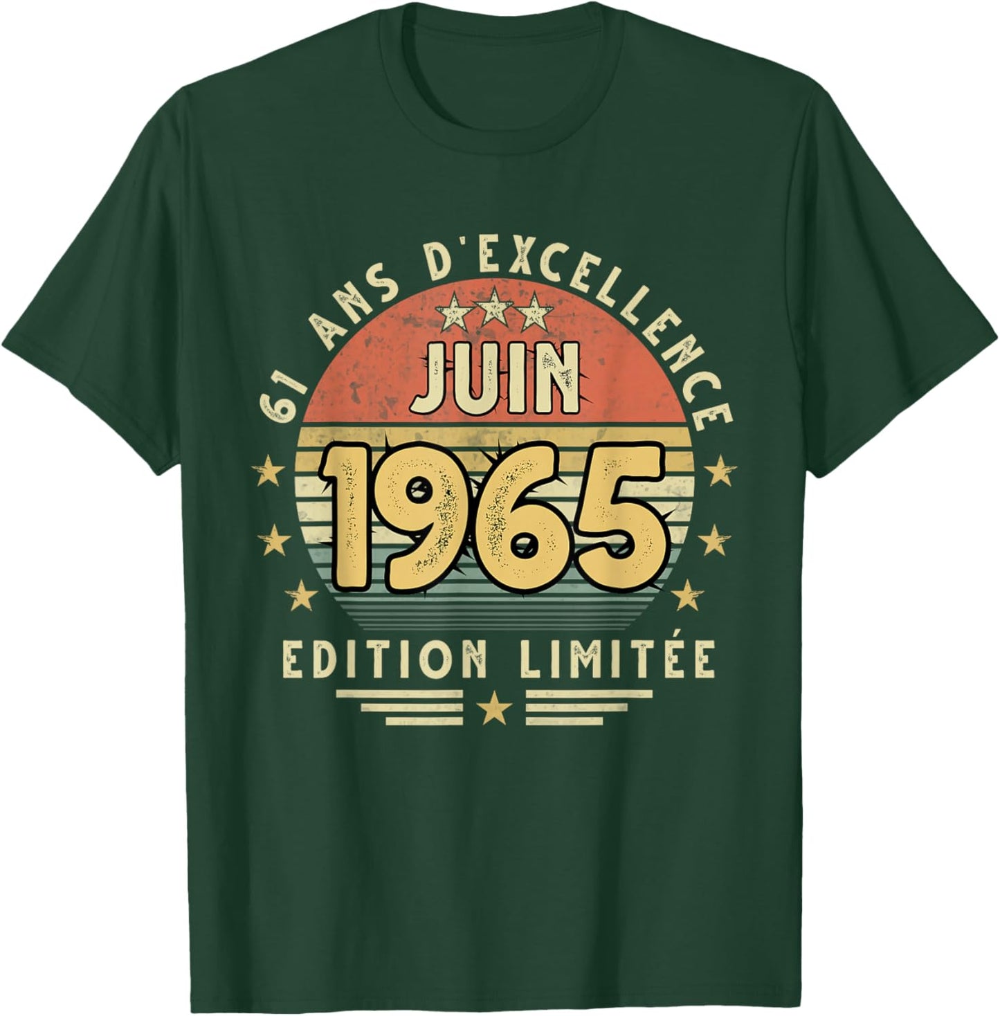 Juin 1965 Cadeau Anniversaire Juin 1965 61 Ans Homme Femme T-Shirt - T-Shirt | Forest