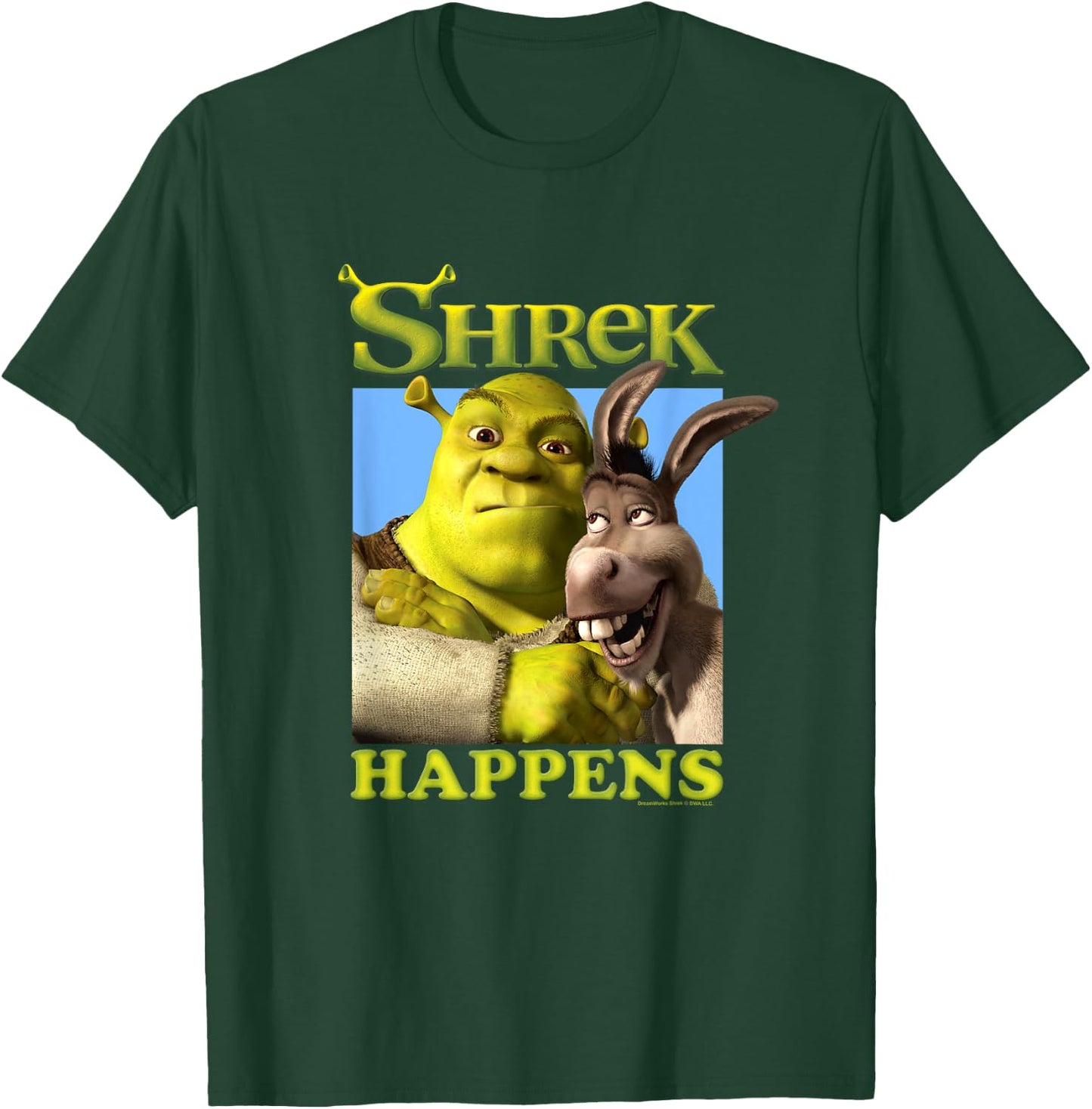 Shrek Happens Donkey Shrek Best Friends Big Chest Poster , black T-Shirt - T-Shirt | Forest