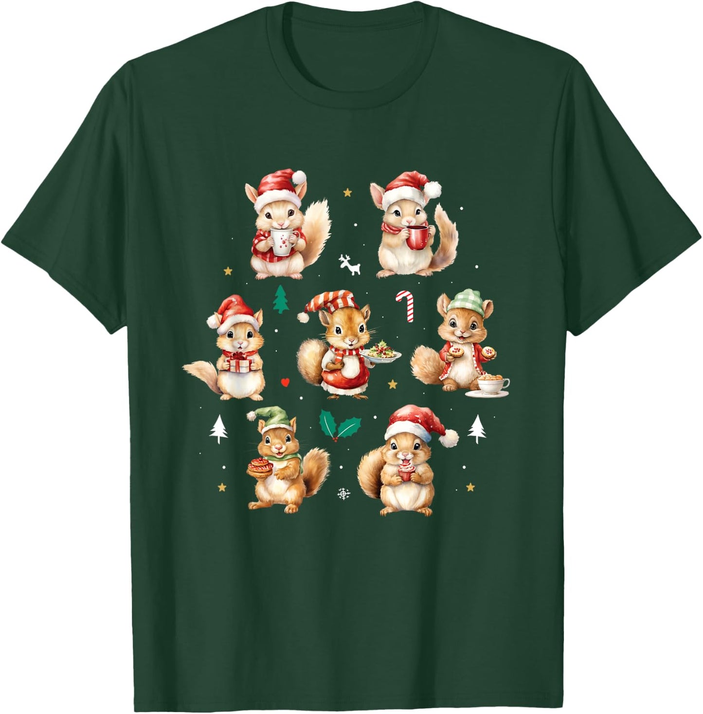 Squirrels Christmas Funny Squirrel Lover Animal Lover T-Shirt - T-Shirt | Forest