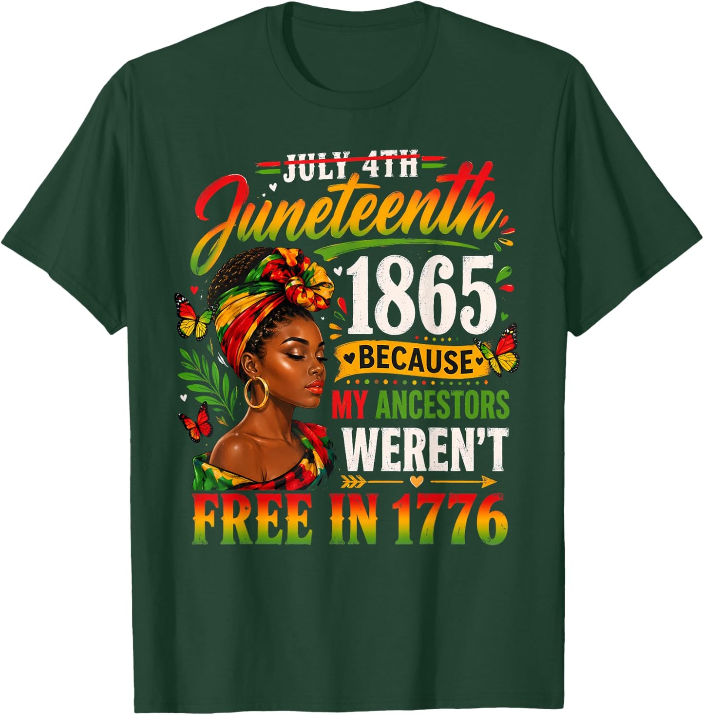 Juneteenth Shirt Women June 19th 1865 Afro Black History T-Shirt - T-Shirt | Forest