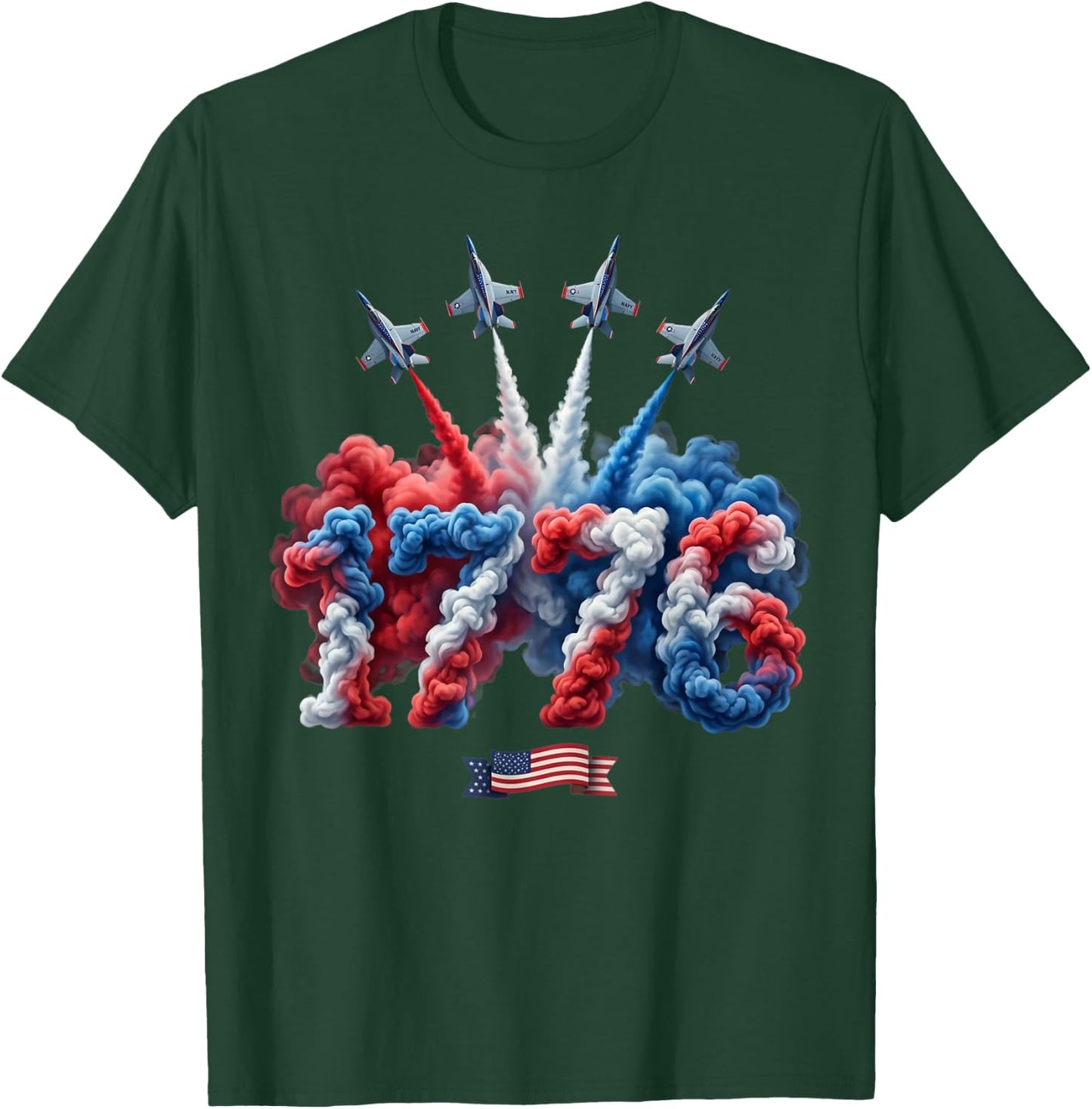 1776 USA Patriotic American 4th of July Men Women T-Shirt - T-Shirt | Forest