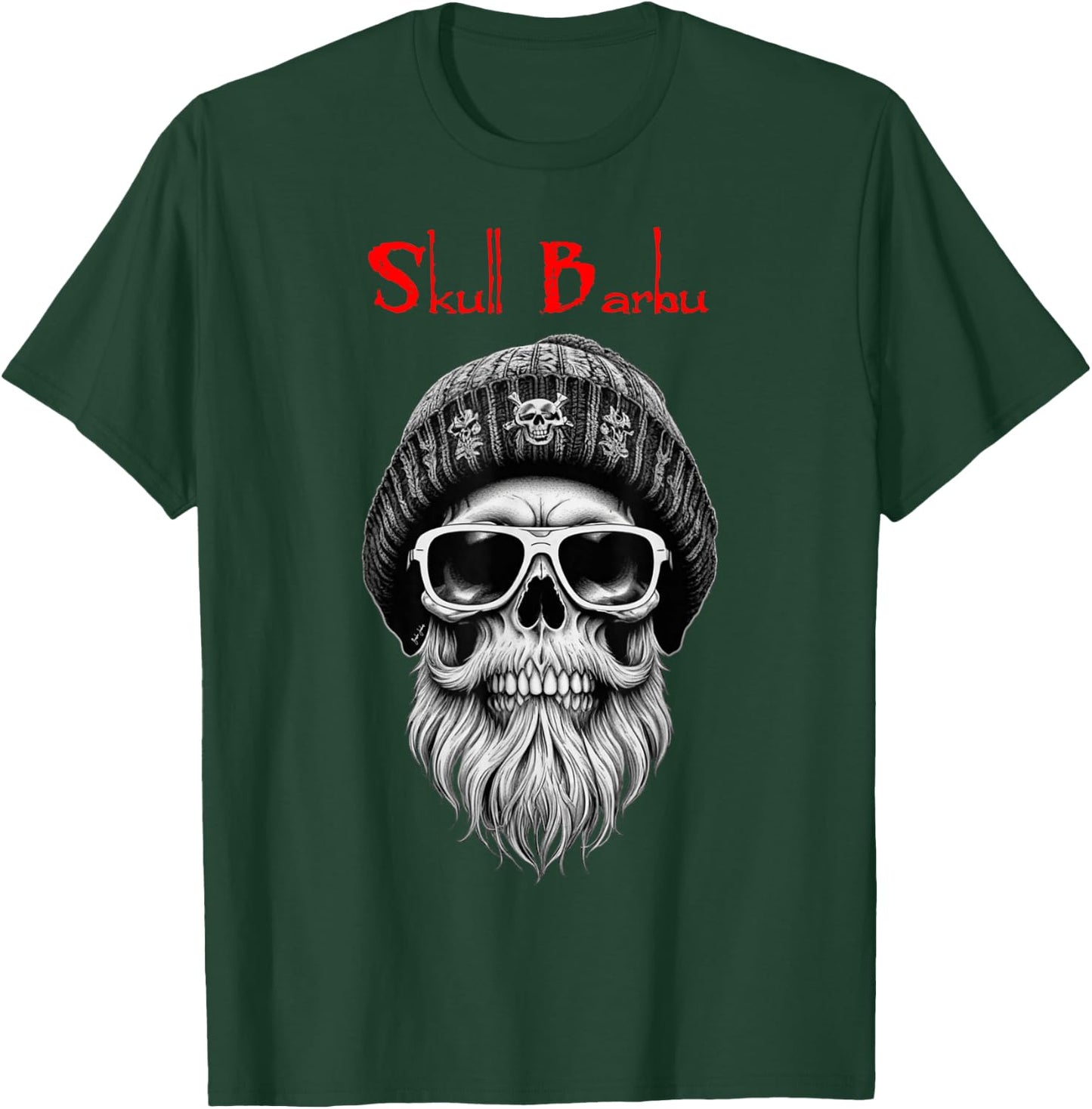 Skull Bearded Beard Skull Gift , Black, S T-Shirt - T-Shirt | Forest