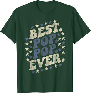 Best Pop-Pop Ever Grandpa Vintage American Flag Fathers Day T-Shirt - T-Shirt | Forest