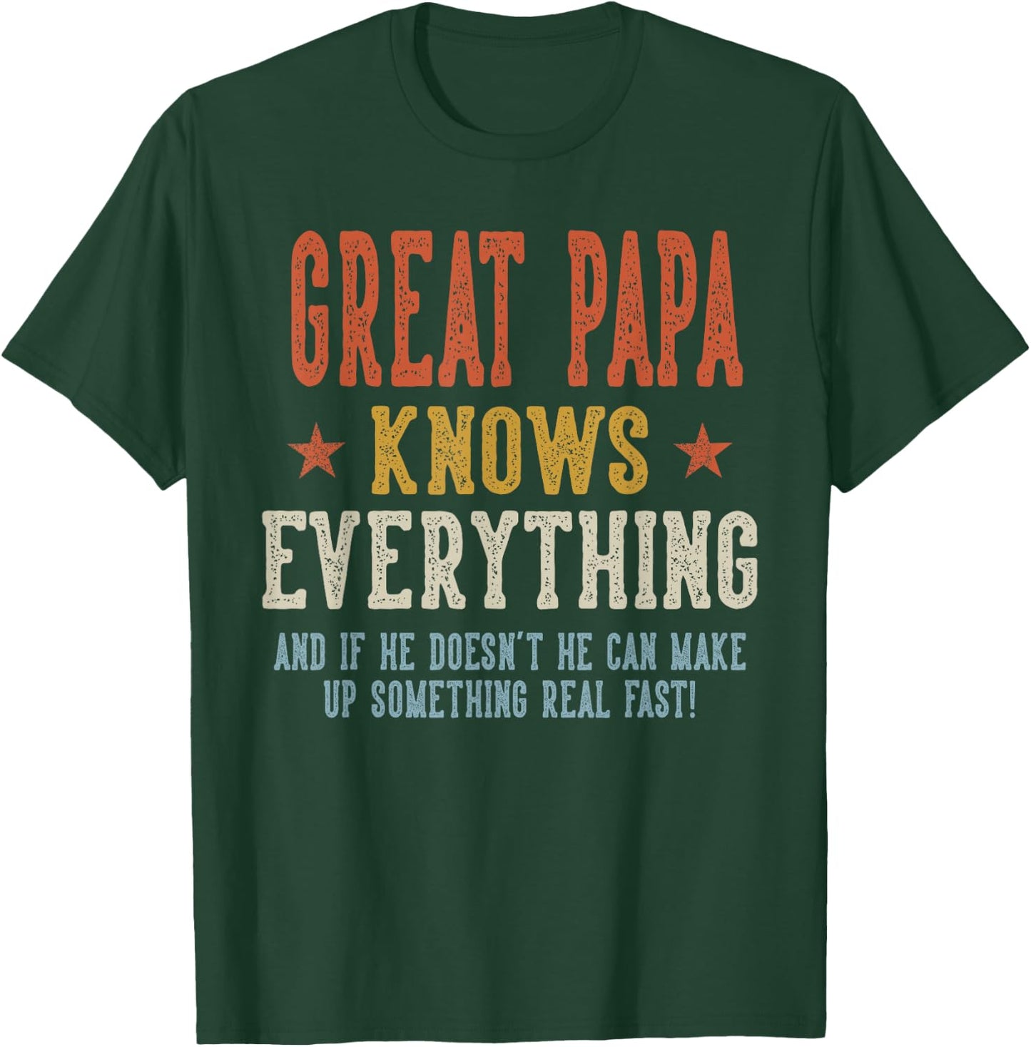 Great PAPA Knows Everything Father's Day Retro Vintage T-Shirt - T-Shirt | Forest