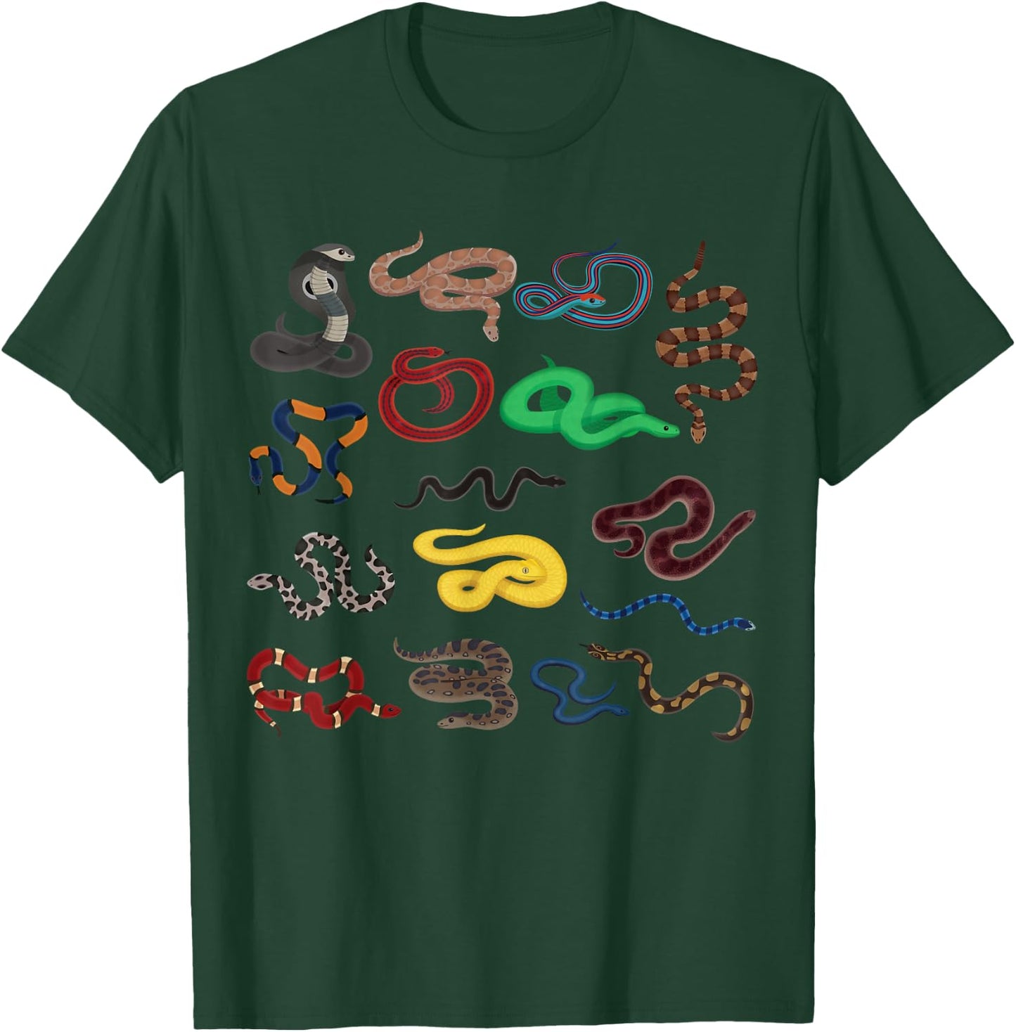 Types Of Snakes Herpetologist Kids Boys Girls Educational T-Shirt - T-Shirt | Forest