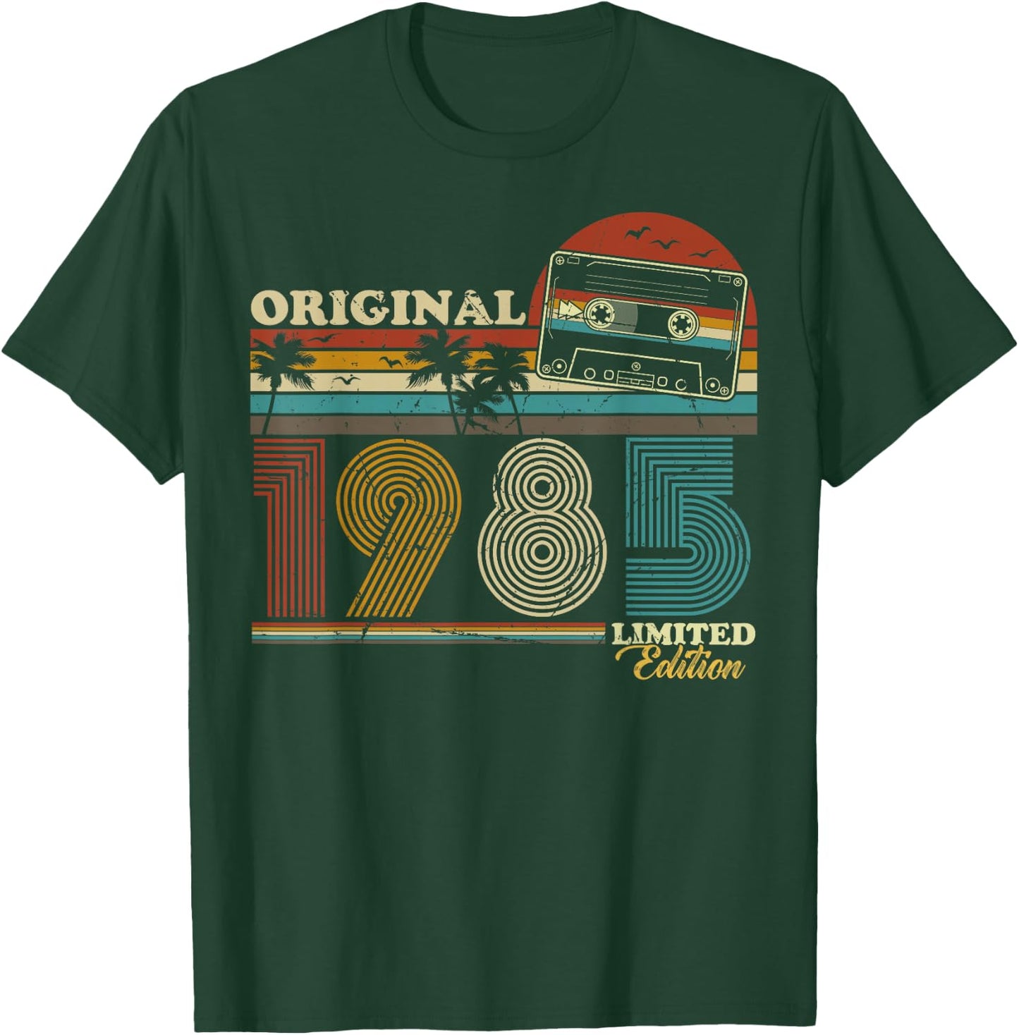 1985 Vintage Birthday Retro Vintage Men Women Gift , black T-Shirt - T-Shirt | Forest