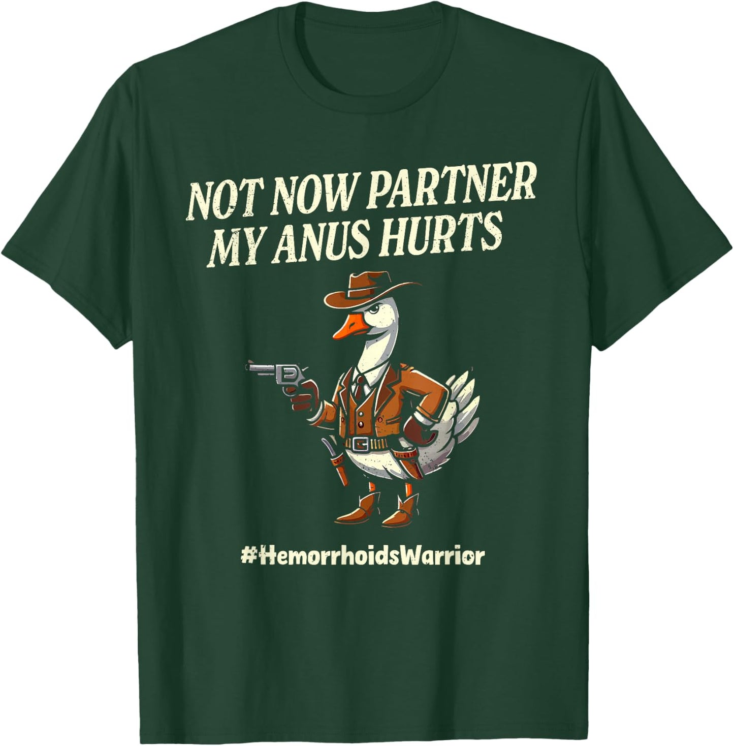 Funny Hemorrhoid Survivor Hemorrhoid Conqueror T-Shirt - T-Shirt | Forest