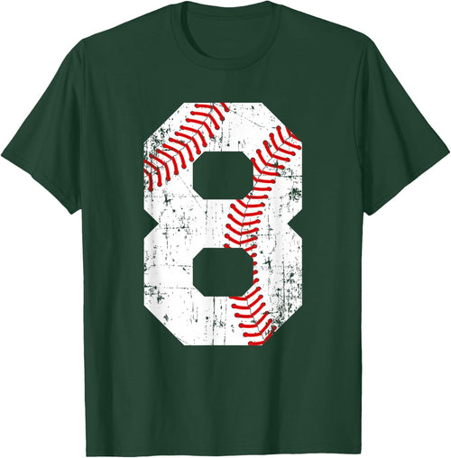 Vintage Baseball 8 Jersey Number