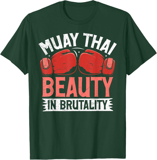 Muay Thai Beauty in Brutality Muay Thai T-Shirt - T-Shirt | Forest