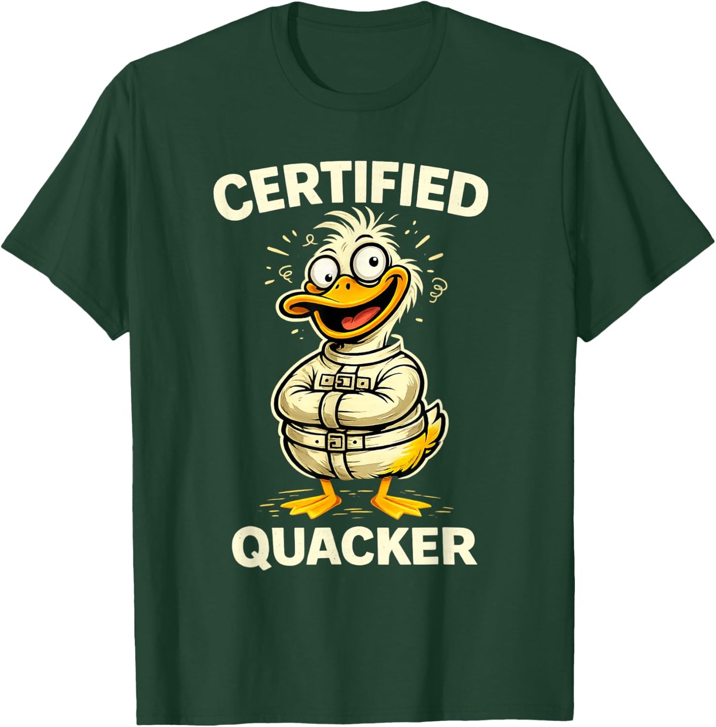 Certified Quacker Cartoon Duck Humor T-Shirt - T-Shirt | Forest