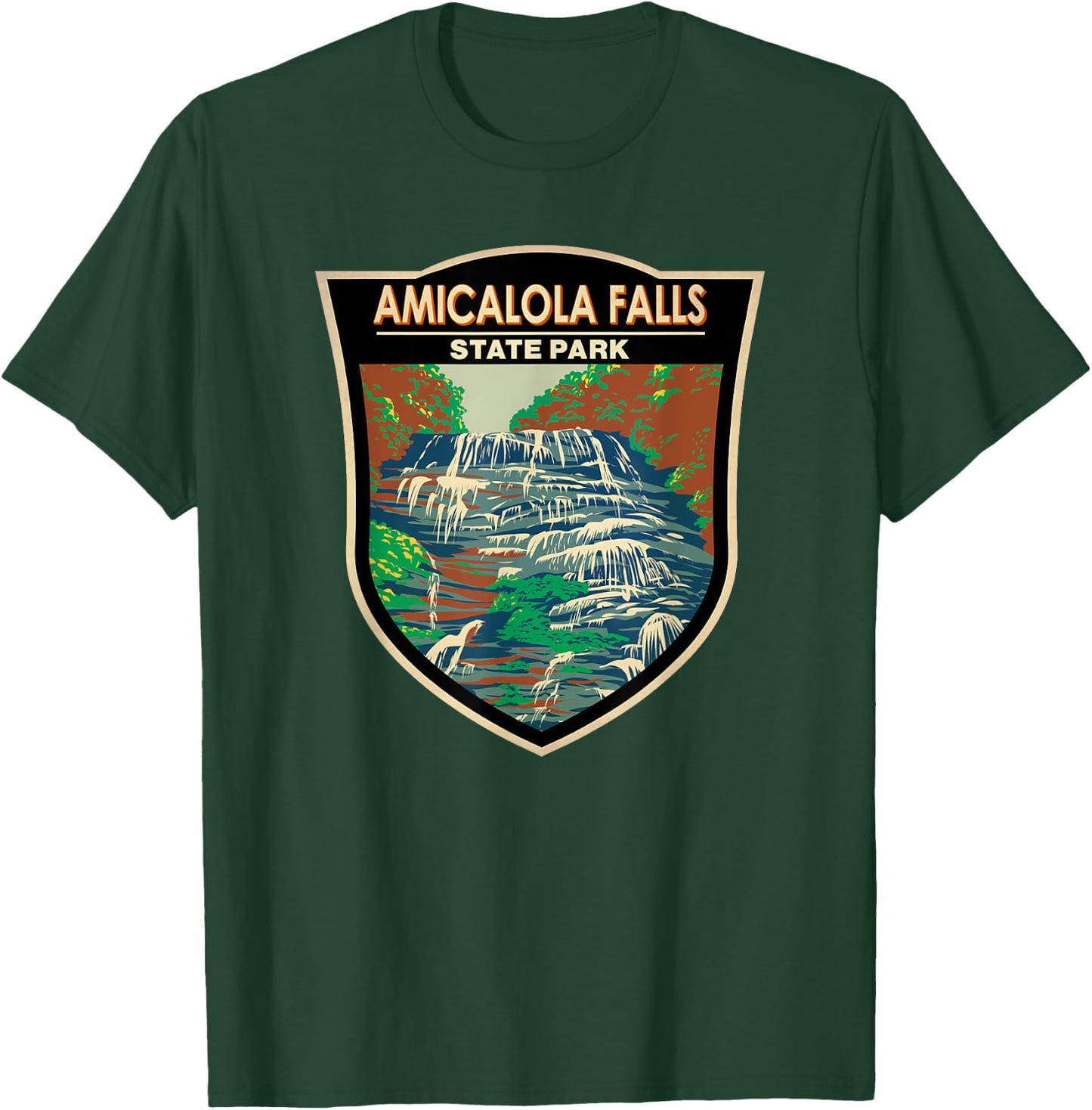 Amicalola Falls State Park Georgia Badge Vintage T-Shirt - T-Shirt | Forest
