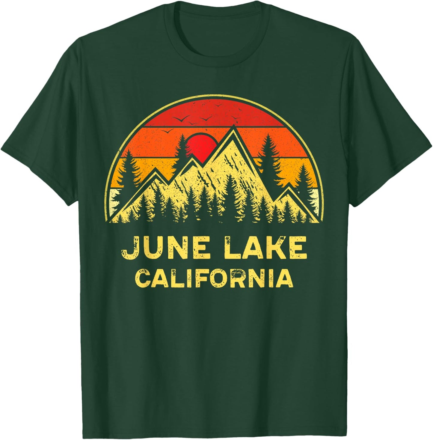 Vintage June Lake California CA Mountains Hiking Souvenir T-Shirt - T-Shirt | Forest
