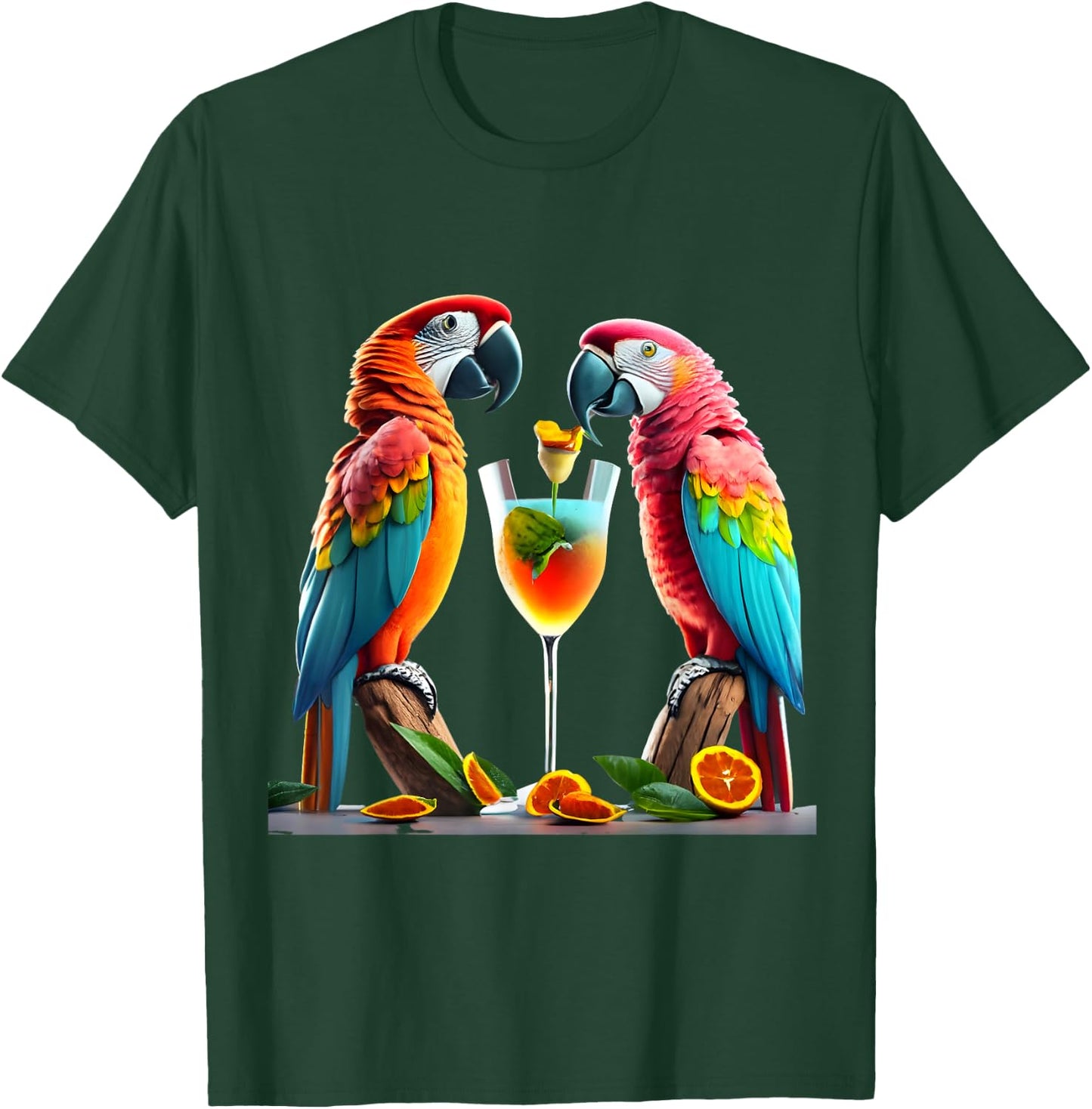 Parrots drinking a Margarita cocktail Summer Beach Vacation Women T-Shirt - T-Shirt | Forest