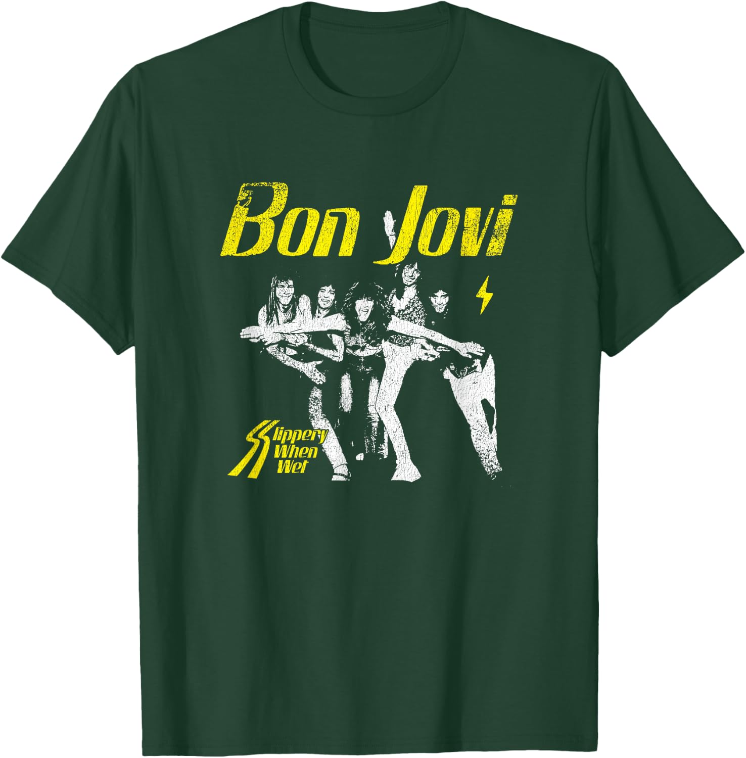 Offizieller Bon Jovi Slippery When Wet T-Shirt - T-Shirt | Forest