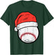 Baseball Santa Hat Sports Christmas Xmas Boys Men T-Shirt - T-Shirt | Forest
