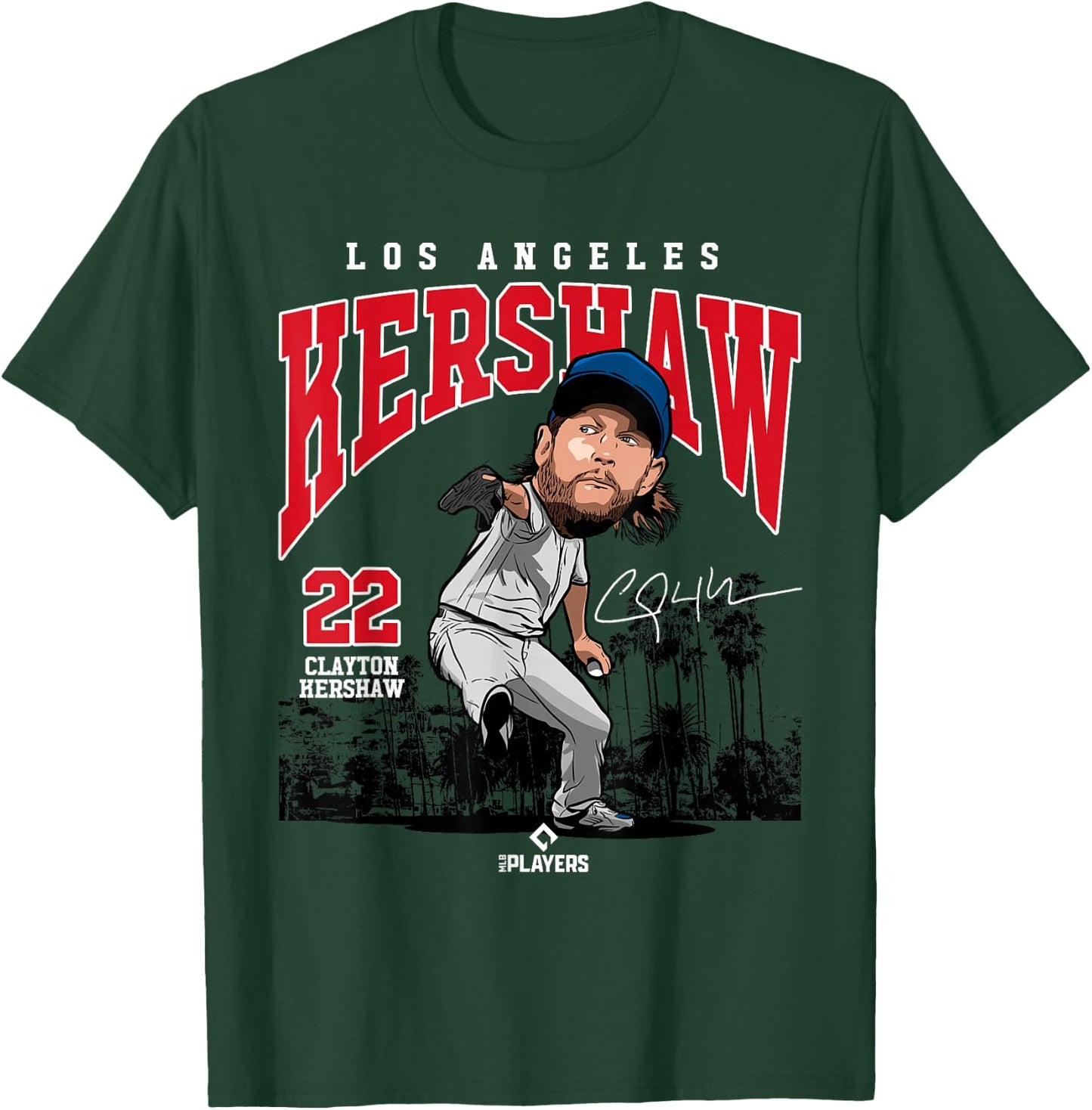 Clayton Kershaw | Los Angeles MLB Player League | MLBKER4042 T-Shirt - T-Shirt | Forest
