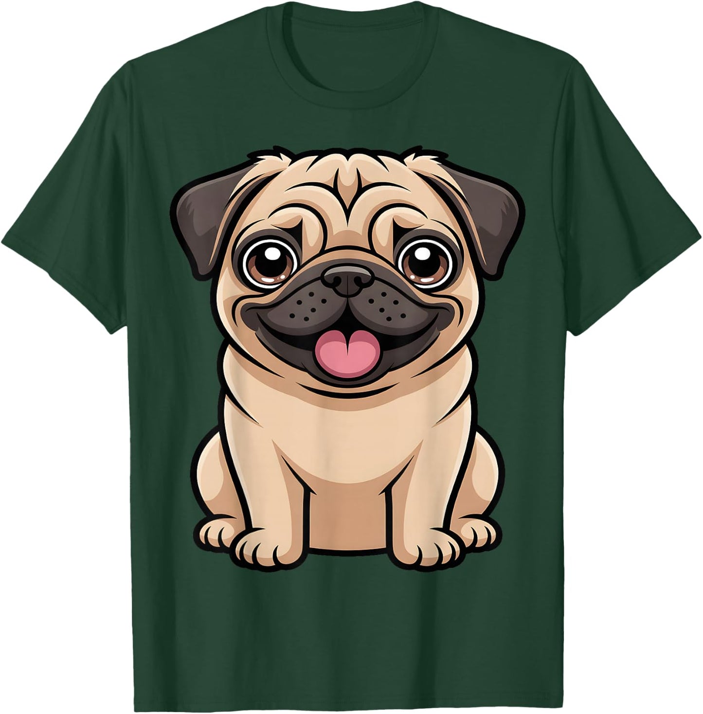 Cute Pug Lover T-Shirt - T-Shirt | Forest