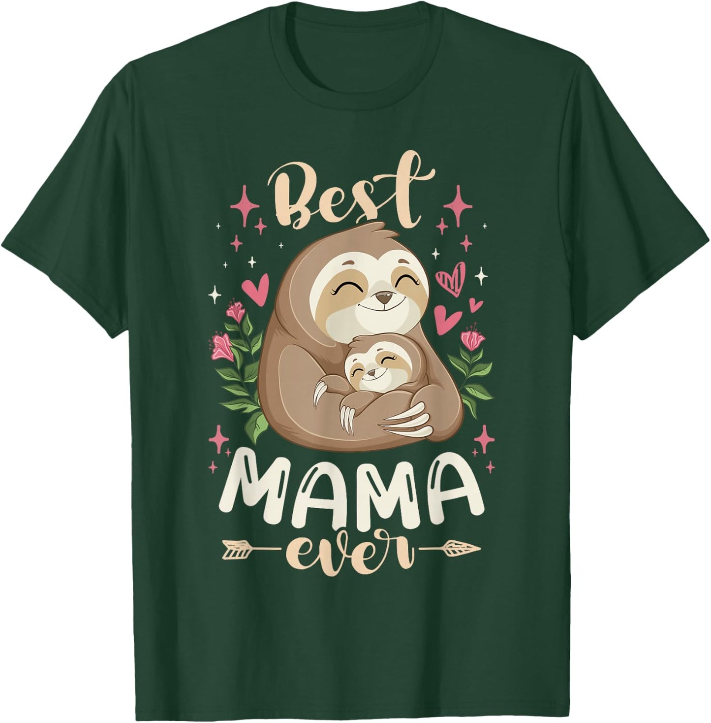Best Mama Ever, Sloth Mother & Kid, Mother's Day T-Shirt - T-Shirt | Forest